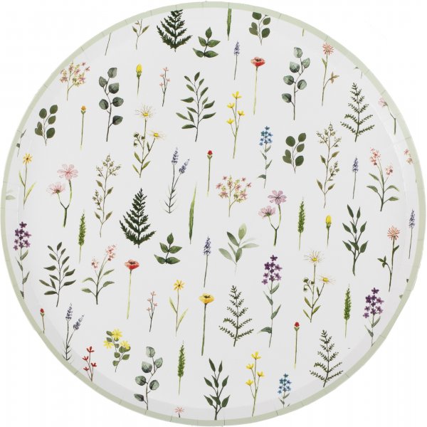 Pappteller - Floral - 8er-Pack