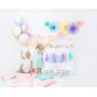 Partyhte - Pastellmischung mit Goldbesatz - 6er-Pack