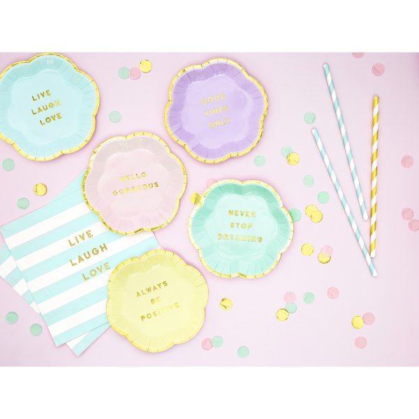 Servietten - Yummy - Live Laugh Love, hellblau, 33x33cm (1 Stck / 12 Stck) (1 Stck / 20 Stck)