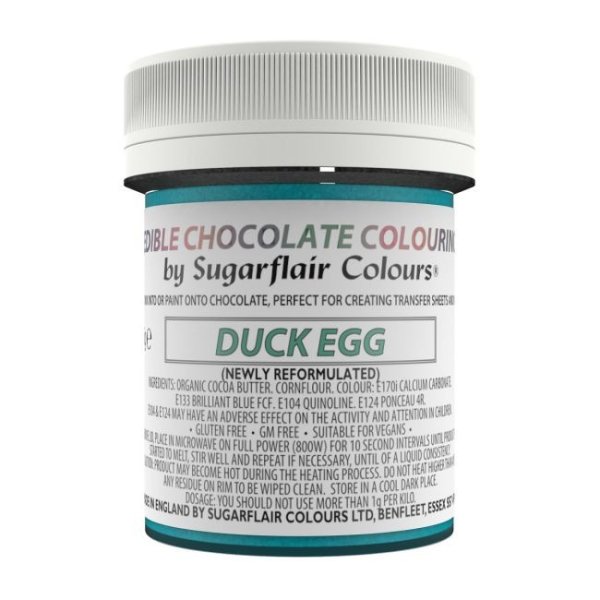 Schokoladenfarbe - Blaugrün (Entenei) - 35 g - Sugarflair Schokoladenfarbe - Blaugrün (Entenei) - 35 g - Sugarflair