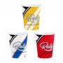 Pappbecher - Rennsport - Rot, Wei�, Gelb - 6er-Packung