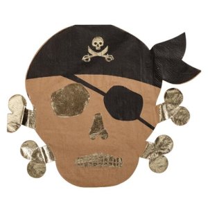 Servietten mit Piratenmotiv - Braun - 16er-Packung Servietten mit Piratenmotiv - Braun - 16er-Packung