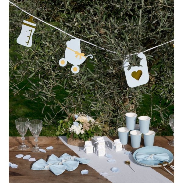 Girlande - Babymischung - Blau/Gold