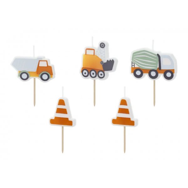 Kuchenkerzen - Truck Party - 5er-Pack