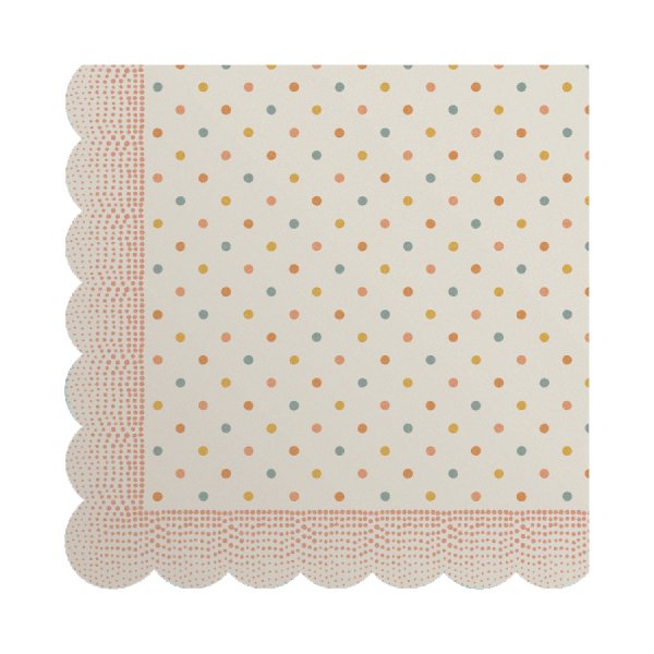 Kleine Servietten - Multi Dots - Pink - 16er-Pack