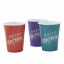 Pappbecher - Happy Birthday Kraft - 8er-Pack