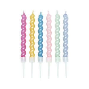 Kuchenkerze - Spirale - Perlmutt - 8 cm - 6er-Pack Kuchenkerze - Spirale - Perlmutt - 8 cm - 6er-Pack