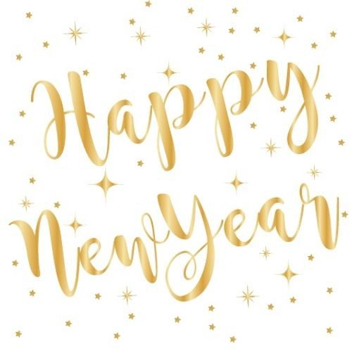 Servietten - Happy New Year - Weiß/Gold - 16er-Pack Servietten - Happy New Year - Weiß/Gold - 16er-Pack