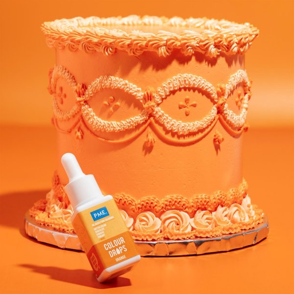 PME Colour Drops - Lebensmittelfarbe auf Ölbasis - Orange - 20 ml PME Colour Drops - Lebensmittelfarbe auf Ölbasis - Orange - 20 ml