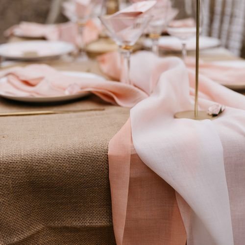 Tischläufer aus Stoff - Rosa - 28 cm x 5 m Tischläufer aus Stoff - Rosa - 28 cm x 5 m