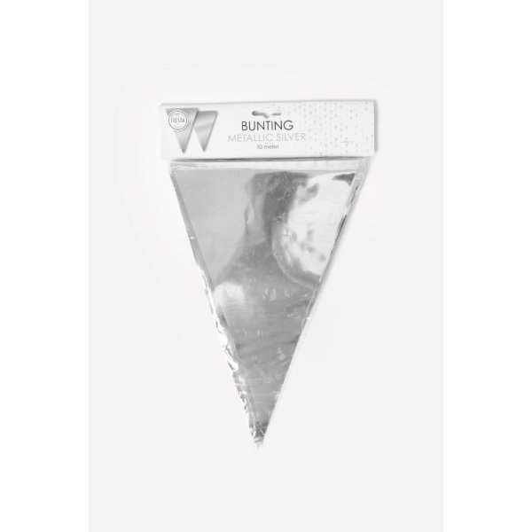 Wimpelgirlande - Silbermetallic - 10 Meter Wimpelgirlande - Silbermetallic - 10 Meter