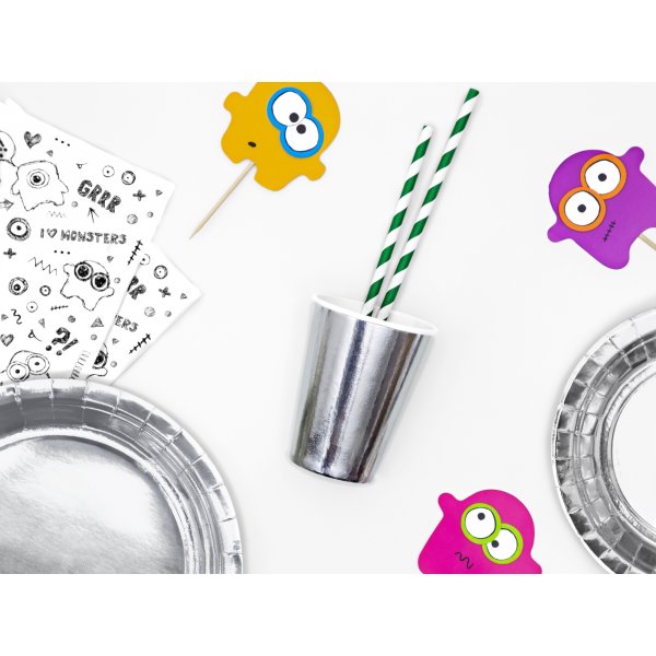 Pappbecher - Metallic - Silber - 6er-Pack