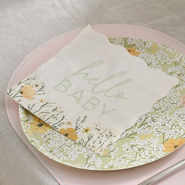 Servietten - Hello Baby - Floral - 16er-Pack Servietten - Hello Baby - Floral - 16er-Pack