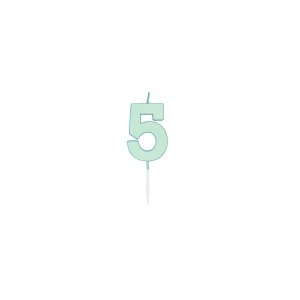 Kuchenkerze - Pastellmint - Nummer 5 - 4,5 cm Kuchenkerze - Pastellmint - Nummer 5 - 4,5 cm