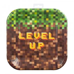 Pappteller - Pixel Level Up - 8er-Pack - 23 cm Pappteller - Pixel Level Up - 8er-Pack - 23 cm