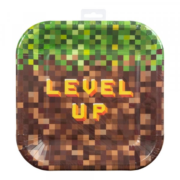 Pappteller - Pixel Level Up - 8er-Pack - 23 cm Pappteller - Pixel Level Up - 8er-Pack - 23 cm