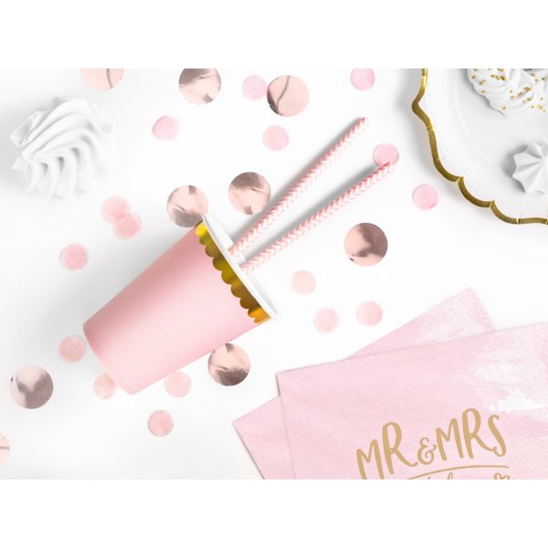 Pappbecher - Rosa - Goldrand - 6er-Pack