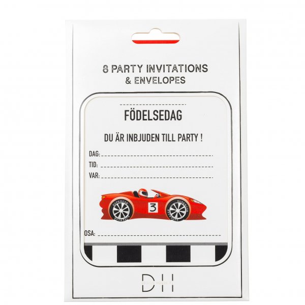 Einladungskarten - Auto 8er-Pack mit Umschl�gen (10,5x14,8 cm)