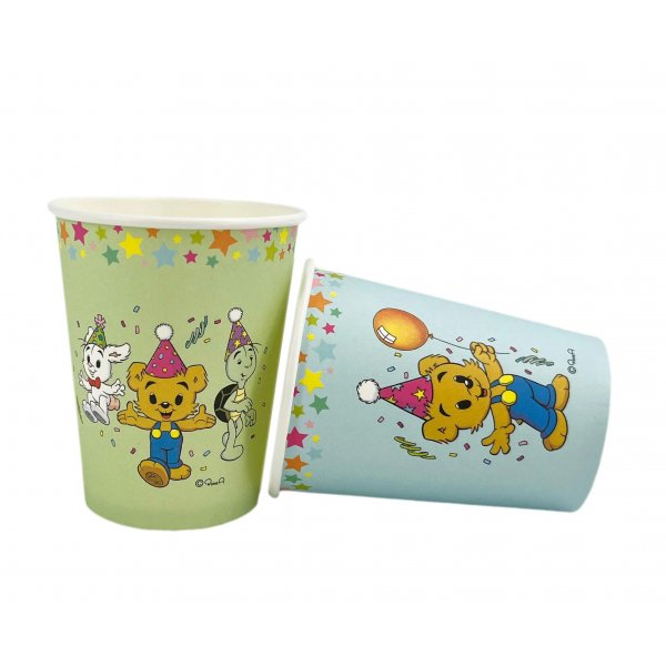 Pappbecher 250 ml - 8 Stück - Grün/Blau - Bamse Party Pappbecher 250 ml - 8 Stück - Grün/Blau - Bamse Party