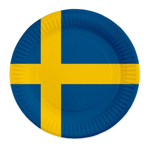 Pappteller - Schweden - 23 cm - 8 Stück Pappteller - Schweden - 23 cm - 8 Stück
