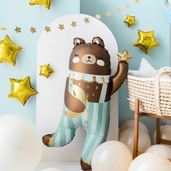 Folienballon - Bär mit Mond & Stern Folienballon - Bär mit Mond & Stern
