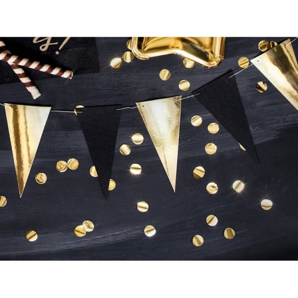 Wimpelgirlande - Mini - Schwarz & Gold - 2,1 m Wimpelgirlande - Mini - Schwarz & Gold - 2,1 m