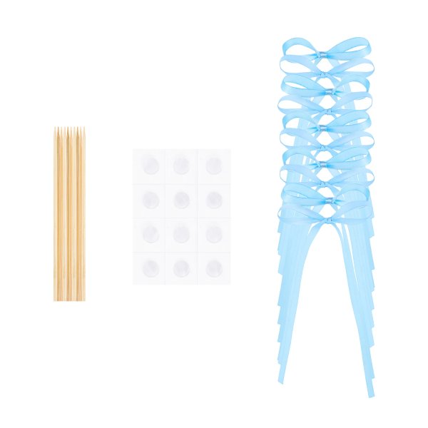 Tortenaufs�tze/Kuchendekoration - Rosetten - Hellblau - 10er-Pack