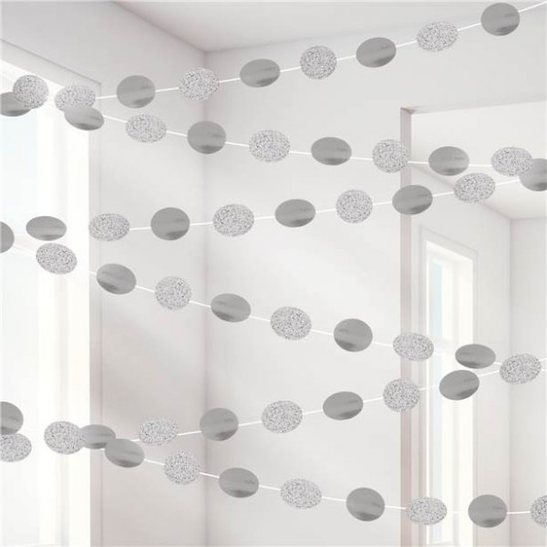 Girlande - Kreise - Silbermetallic/Glitzer - 6er-Pack Girlande - Kreise - Silbermetallic/Glitzer - 6er-Pack