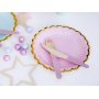 Dessertteller - Rosa - Goldrand - 6er-Pack