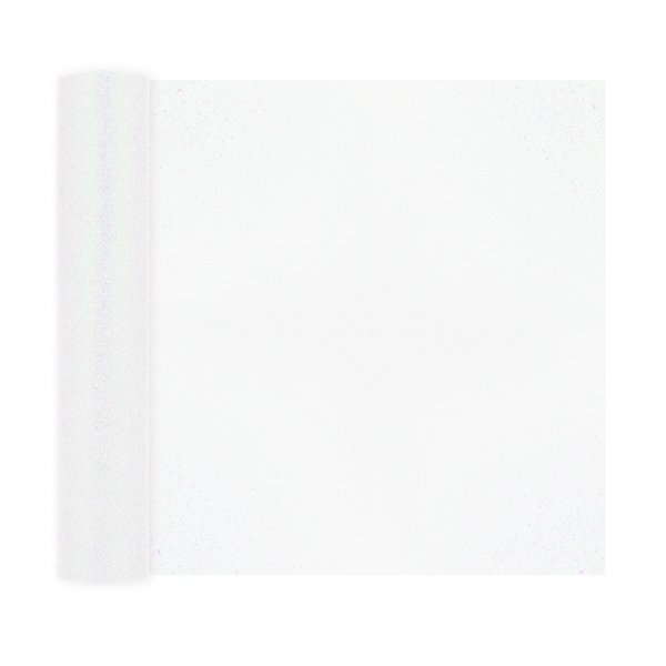 T�ll - Wei� - Glitzer - Rolle (30 cm breit, 9 m lang)