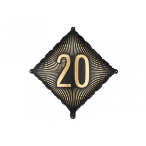 Folienballon - Quadratisch - Schwarz/Gold - 20 Folienballon - Quadratisch - Schwarz/Gold - 20