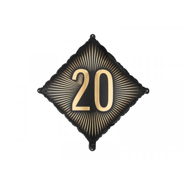Folienballon - Quadratisch - Schwarz/Gold - 20 Folienballon - Quadratisch - Schwarz/Gold - 20