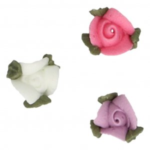 Zuckerdekorationen - Rosen mit Blättern - 16 Stk Zuckerdekorationen - Rosen mit Blättern - 16 Stk