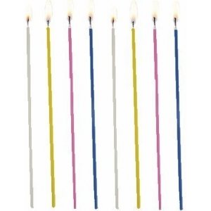 Lange Spaghetti-Kuchenkerzen - Gemischte Farben - 18 Stk Lange Spaghetti-Kuchenkerzen - Gemischte Farben - 18 Stk