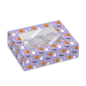 Gruselnacht-Cupcake-Box für 6 Cupcakes - 2er-Pack Gruselnacht-Cupcake-Box für 6 Cupcakes - 2er-Pack