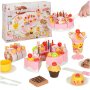 Kuchenspielzeug mit Klettverschluss, 75 Teile, Rosa Kuchenspielzeug mit Klettverschluss, 75 Teile, Rosa