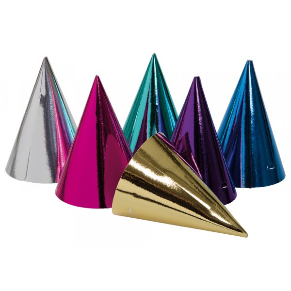 Partyhte - Metallic - Mix - 6er-Pack