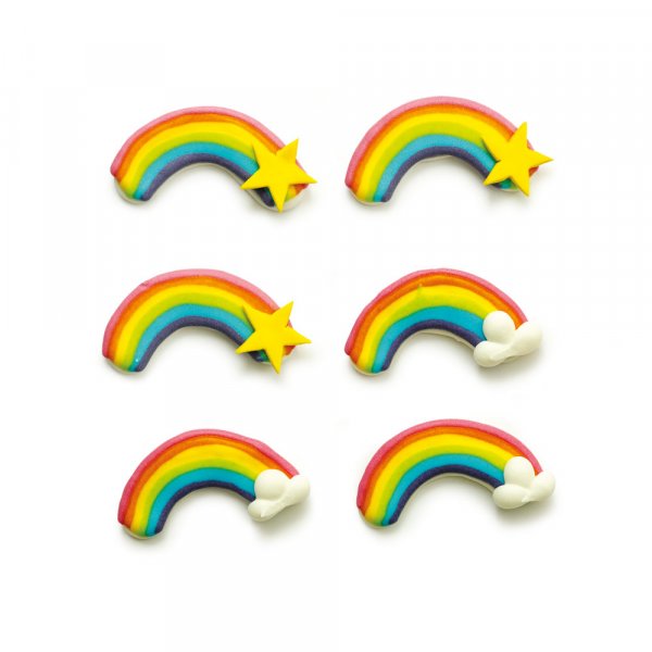 Zuckerdekorationen - Regenbogen - 6 Stk