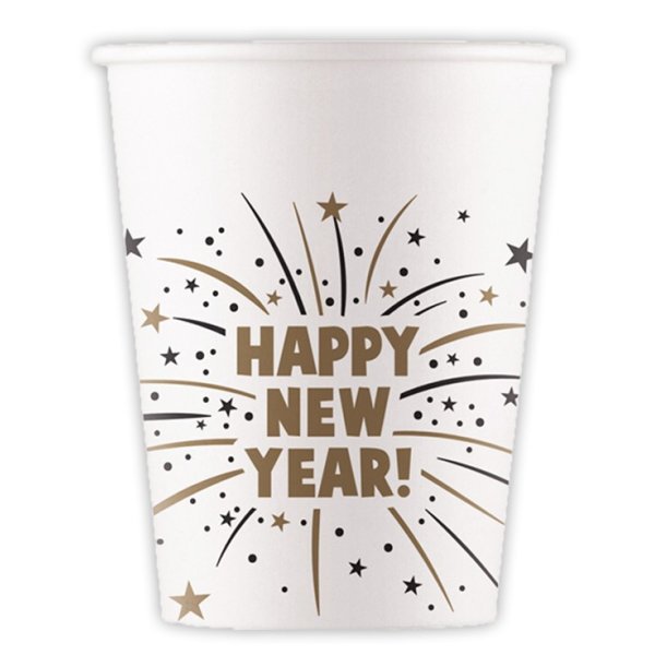 Pappbecher - Frohes Neues Jahr - 200 ml - 8er-Packung Pappbecher - Frohes Neues Jahr - 200 ml - 8er-Packung