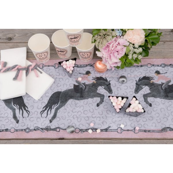 Tischläufer - Pferdeparty - Rosa/Schwarz Tischläufer - Pferdeparty - Rosa/Schwarz