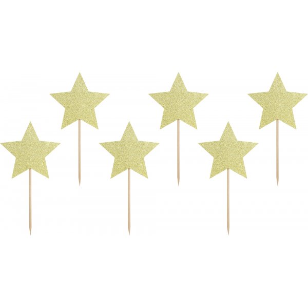 Kuchenspieer - Sterne - Goldglitter - 6er-Pack