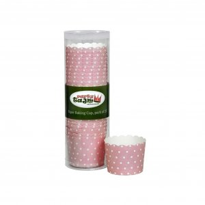 Stabile Muffinformen - Babyrosa mit wei�en Punkten - 25er-Packung