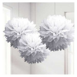 Bommel - 3er-Pack - Weiß 40 cm Bommel - 3er-Pack - Weiß 40 cm