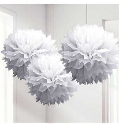 Bommel - 3er-Pack - Weiß 40 cm Bommel - 3er-Pack - Weiß 40 cm