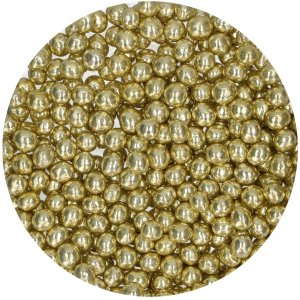 Knusprige Schokoladenperlen, metallisch gelb, 60 g - FunCakes Knusprige Schokoladenperlen, metallisch gelb, 60 g - FunCakes