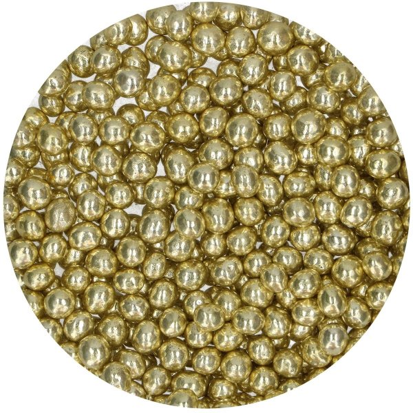 Knusprige Schokoladenperlen, metallisch gelb, 60 g - FunCakes Knusprige Schokoladenperlen, metallisch gelb, 60 g - FunCakes