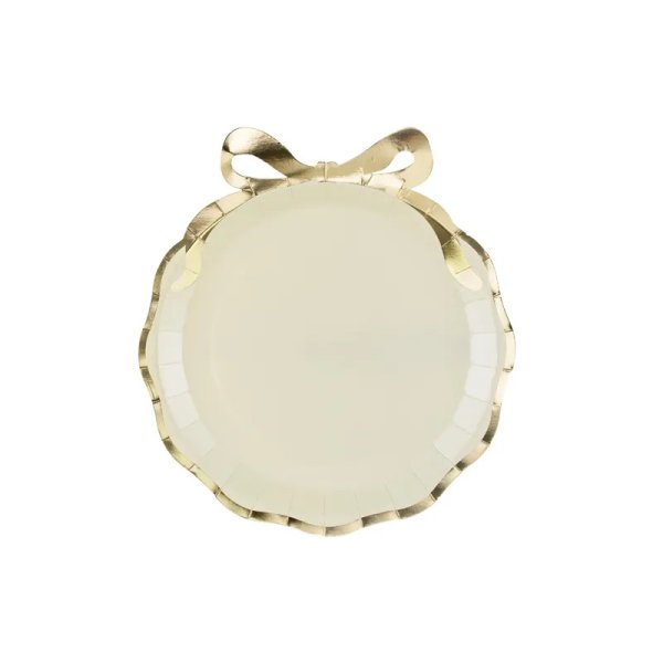 Pappteller - Rosette - Beige/Gold - 6er-Pack Pappteller - Rosette - Beige/Gold - 6er-Pack