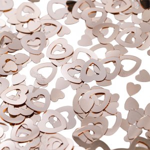 Tischkonfetti - Herzkontur - Ros�gold-Metallic - 14 g