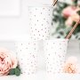 Pappbecher - Polka Dot - Rosgold - 6er-Pack