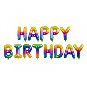 Ballongirlande - Regenbogen - "Happy Birthday" Ballongirlande - Regenbogen - "Happy Birthday"